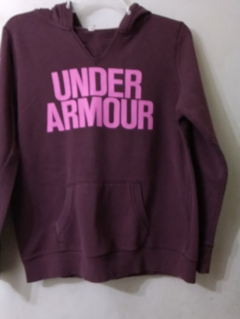 Under Armour Women's Maroon Hoodie with Pink Logo Sz M/L